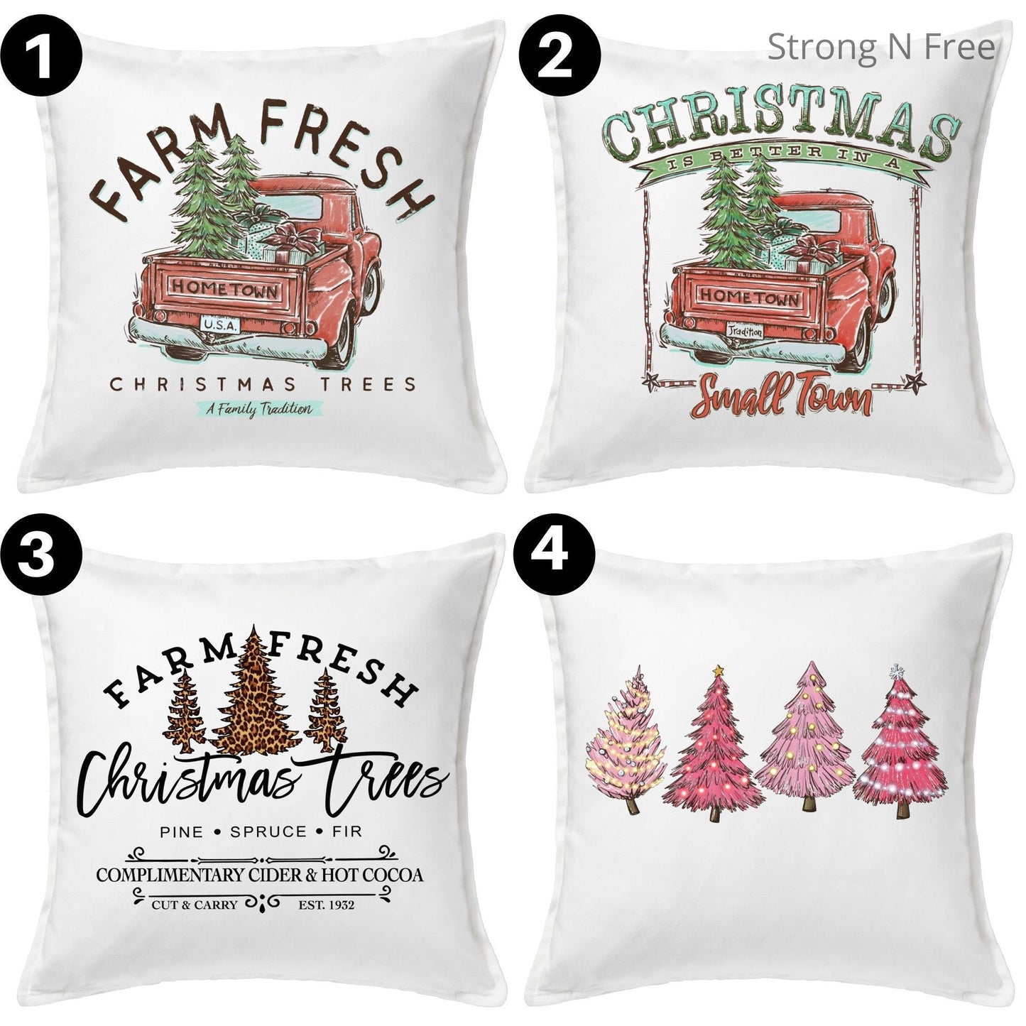 Large 20" Christmas Pillow Farm Christmas Tree - Christmas Pillow Cover - Christmas Decorations - Farmhouse Decor - Farmhouse Pillow