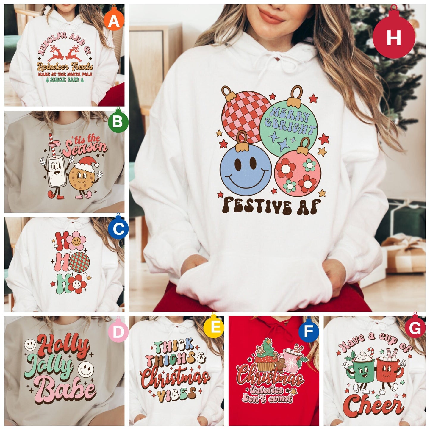 DTF Transfer Vintage Santa Claus Christmas 8 Designs