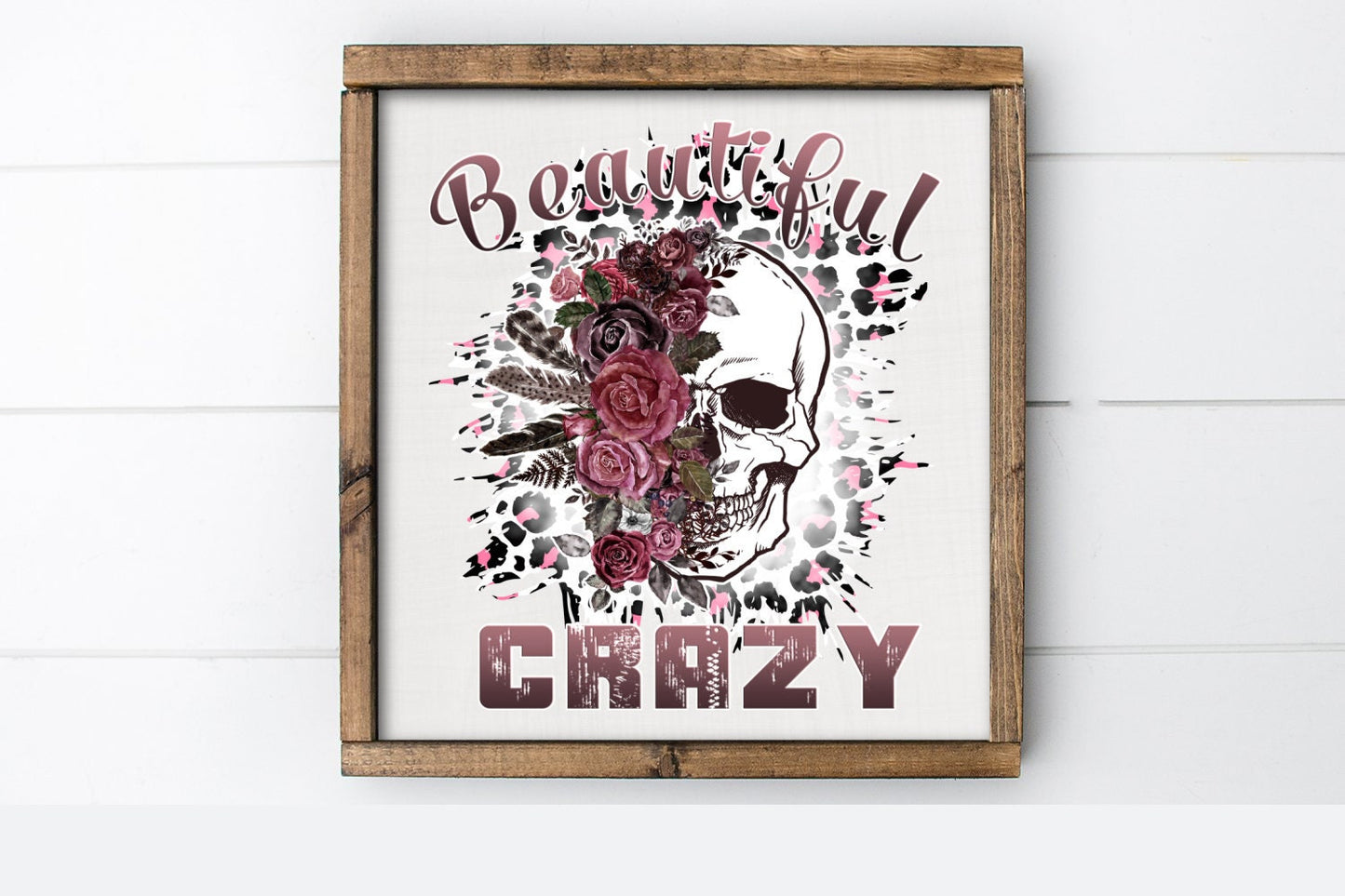 13" Framed Sign Beautiful Crazy Skull The Skull Wall Art Hanging, Wall Hanging, Beautiful Sign, Handmade Art, Housewarming Gift, Skull Art