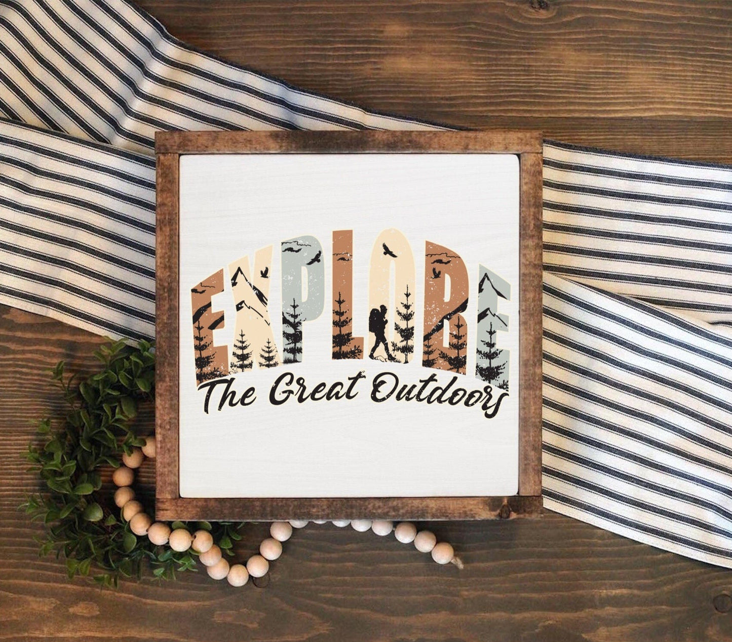 DTF Transfer Wood or T-Shirts Adventure Awaits and Explore   Tiered Tray  Nursery  Explore  Adventure