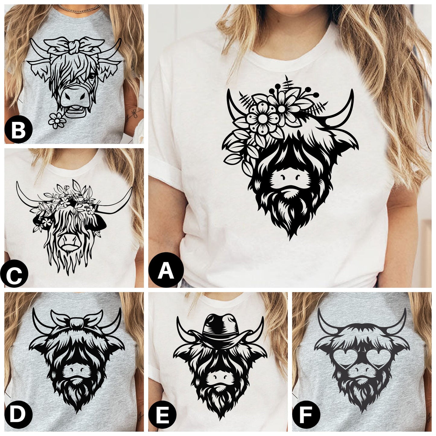 DTF Transfer Highland Cow T , Highland Cow , Women's Highland Gift, Men's Animal Kingdom , Longhorn Cow T , Animal Kingdom Gift