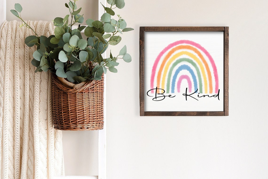 13" Framed Be Kind Wood Sign | Classroom Sign | Be Kind | Teacher Gift | Kindness Sign | Classroom Decor | Farmhouse Decor