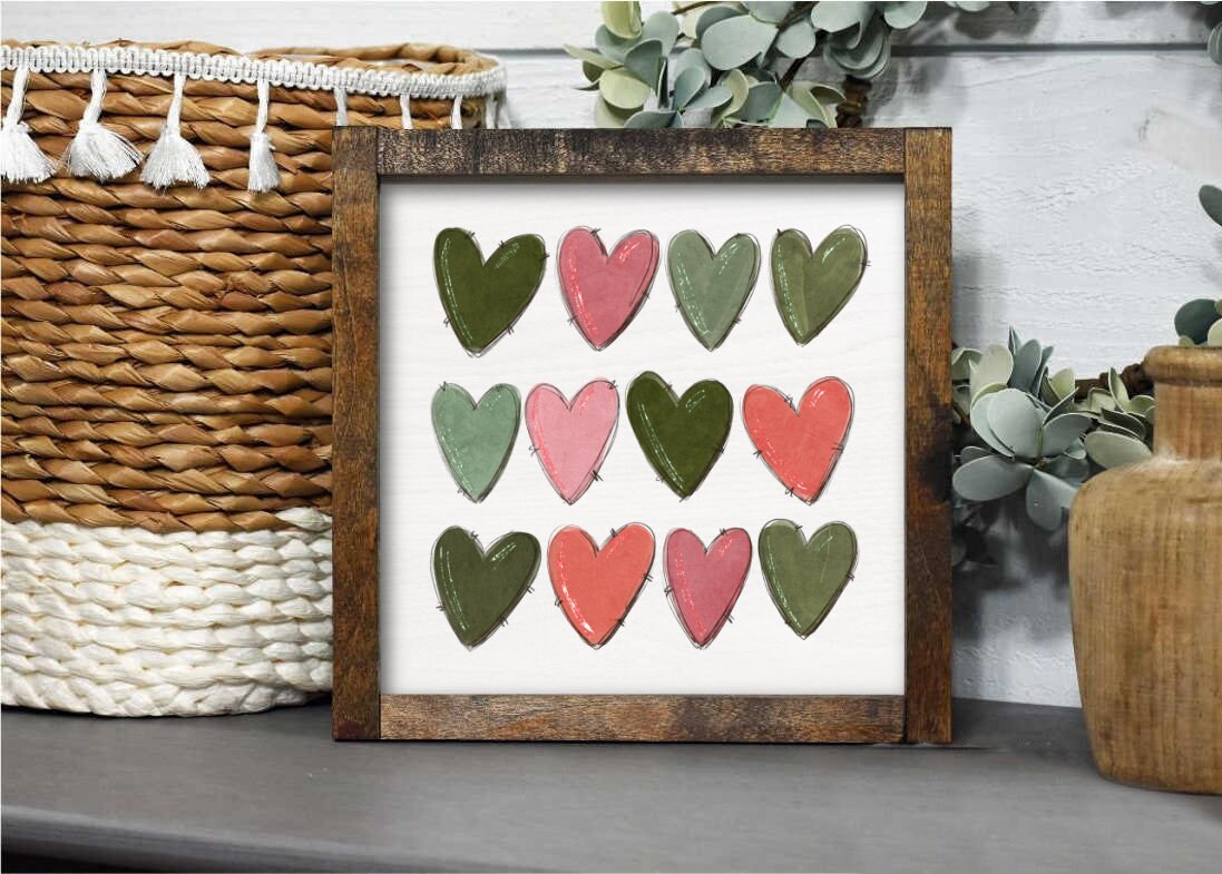 13" Mini Valentines Day sign | I Love You Most | Small Sign Tier Tray | Tiered Tray Sign | Valentine Decor | Framed Sign | Framed Sign
