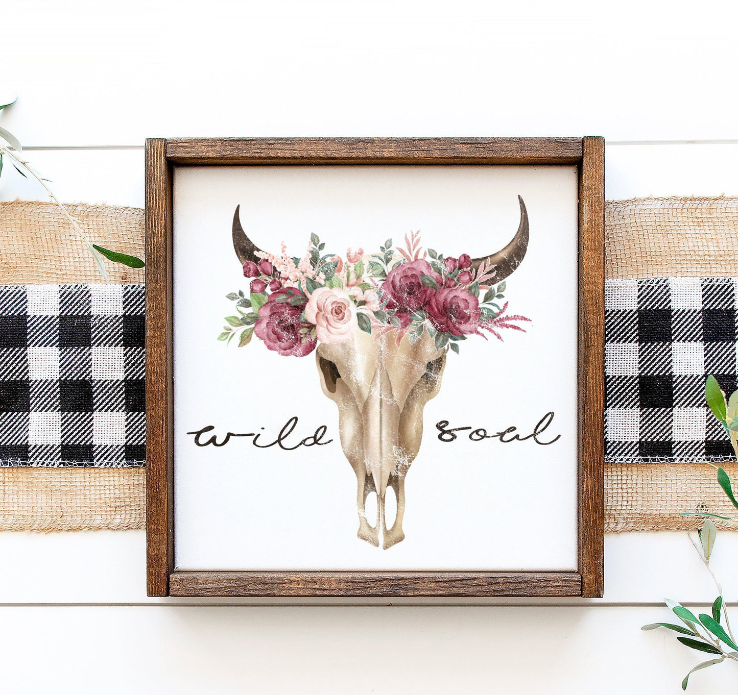 13" Framed Aztec wild soul sign / boho decor / boho art / nursery decor / boho wall art / Rustic Style