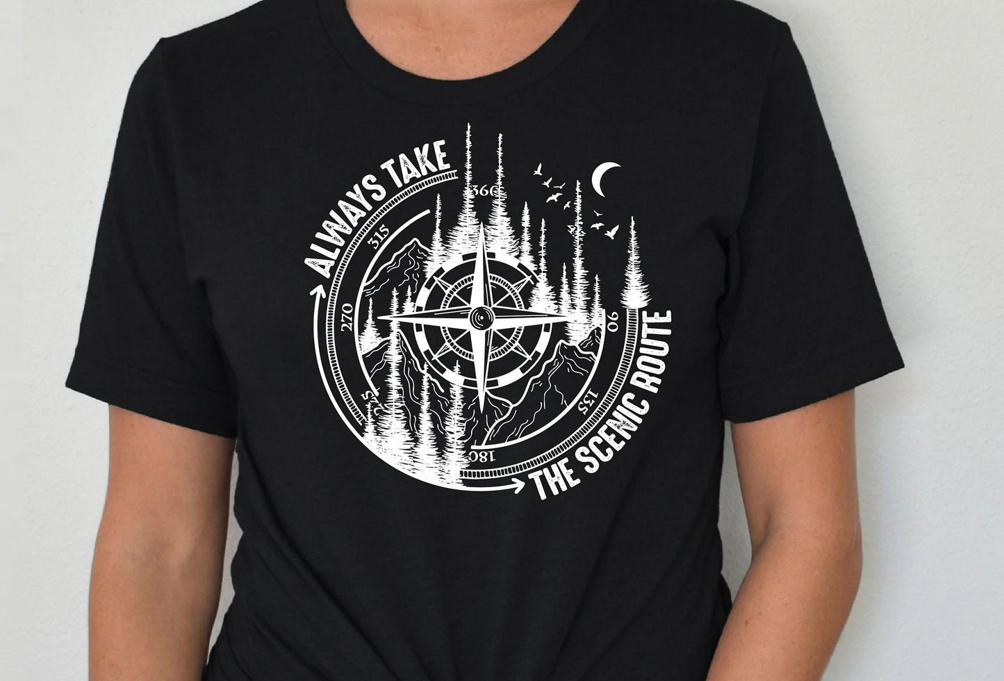 Always Take The Scenic Route Shirt, Outdoor Shirt, Camping Tee, Nature Shirt, Adventure Shirt, Hiking Shirt, Road Trip Shirt, Mountains Tee