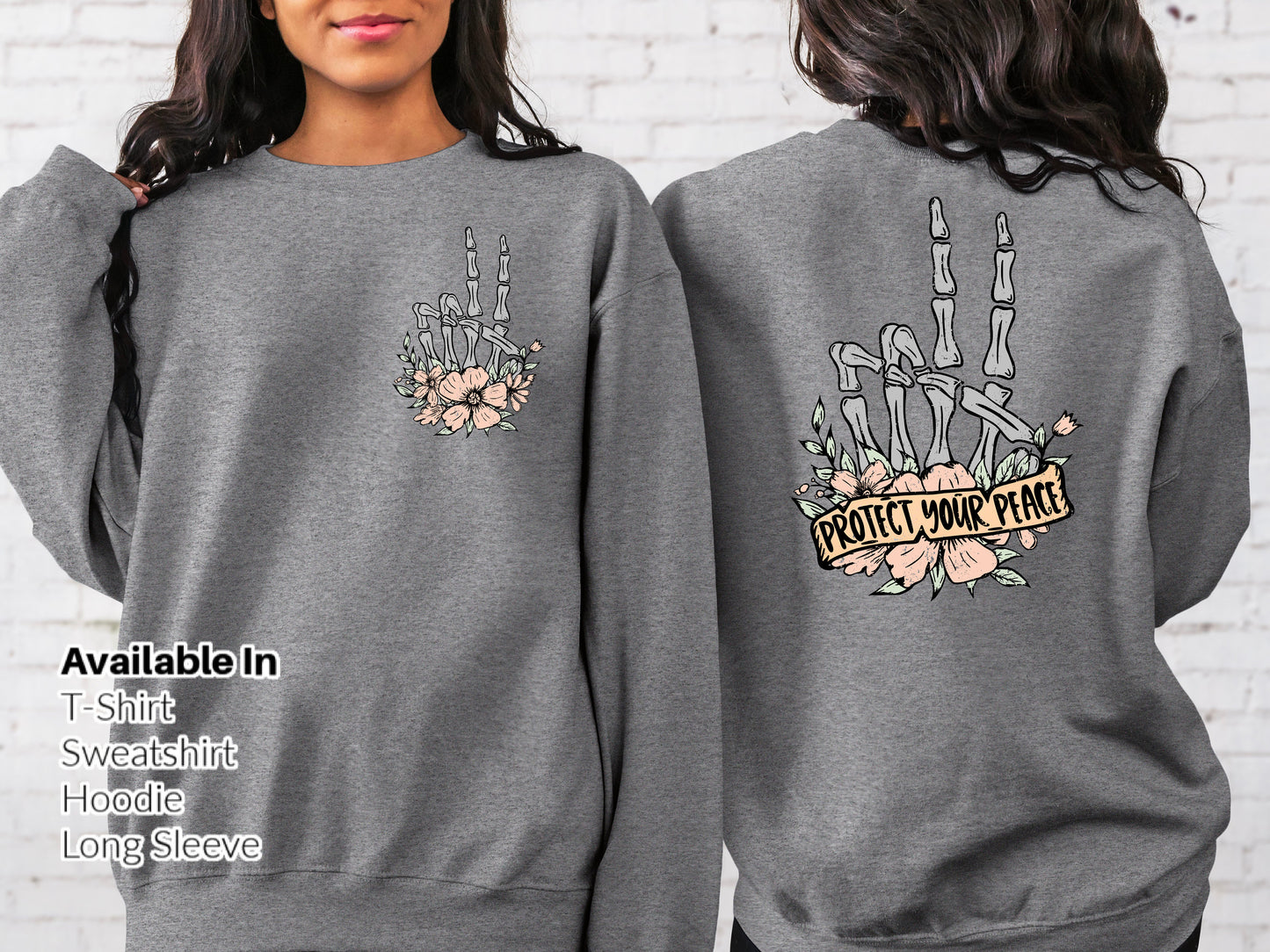 DTF Transfer Protect Your Peace , Front And Back Printed or , Back and Front Design, Aesthetic Sweater, Positive