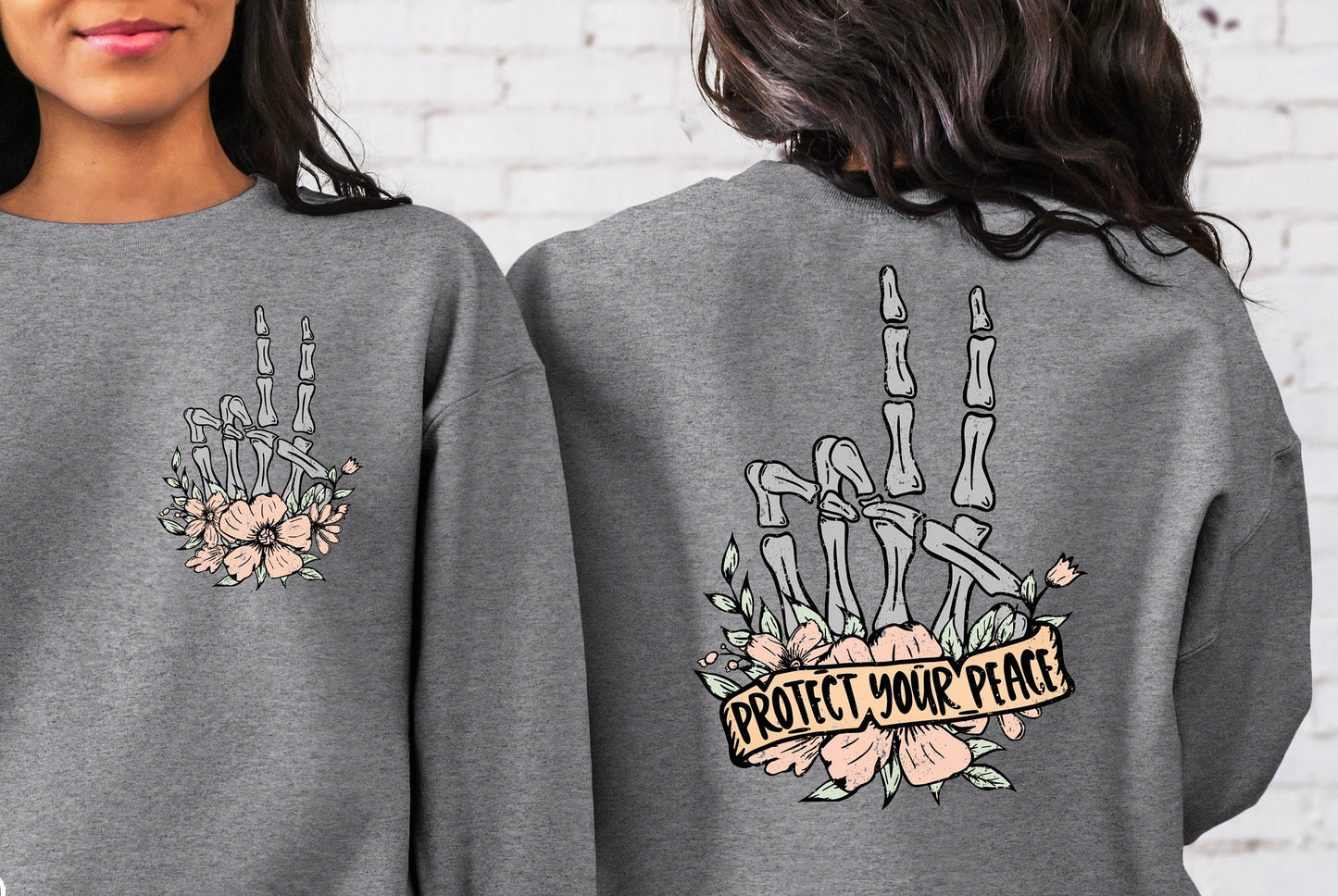 DTF Transfer Protect Your Peace , Front And Back Printed or , Back and Front Design, Aesthetic Sweater, Positive