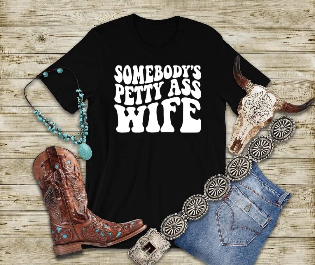 DTF Transfer Somebody's Fine Ass Wife Retro Boho Funny Wifey , Gift for Brides, Gift for Her, Funny Mrs.