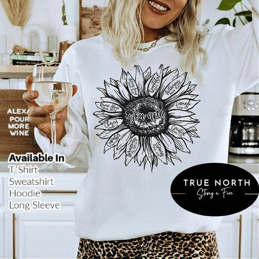 You Are My Sunflower tee, Sunflower Tshirt, Positive tee, Gift For Her, Gift For Him, Floral Design tee, Fall Shirt, Unisex, Cotton Tee .