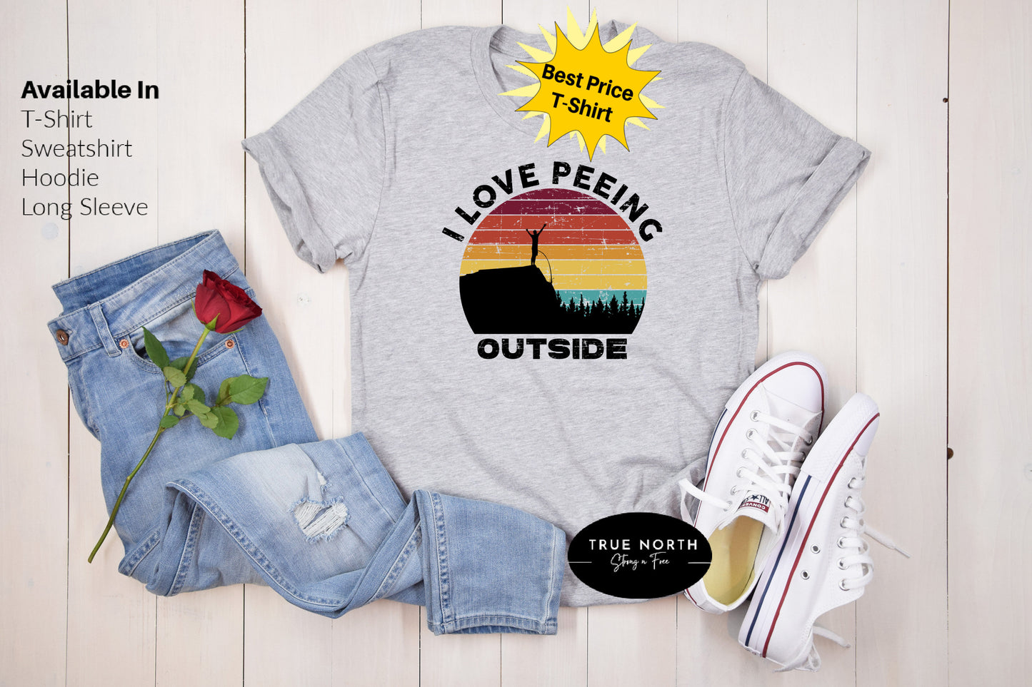 DTF Transfer I Pee Outside , funny sarcastic Tee, Camping, Mens , Outdoorsman ,