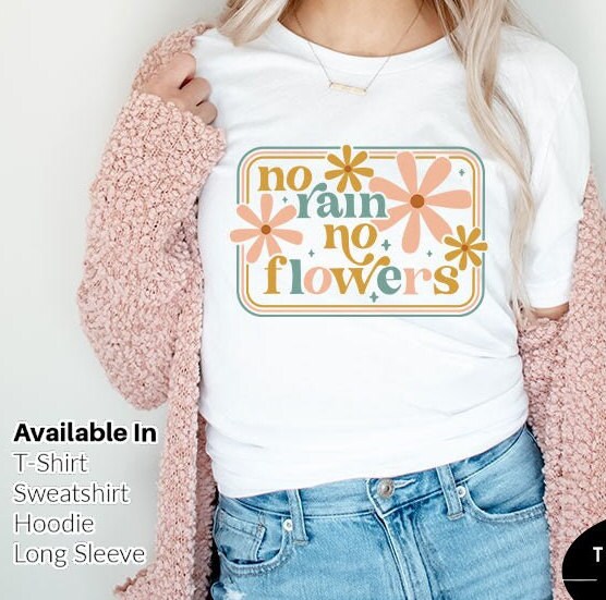DTF Transfer Floral T-Shirt, Flower Print