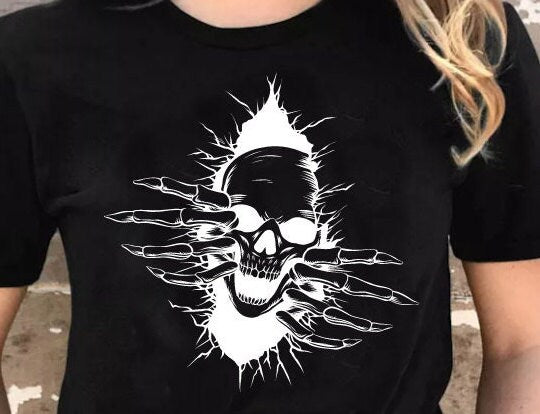 Skull In The Wall Shirt, Halloween Shirt , Skeleton Shirt , Skull Shirt , Ghost Shirt , Horror Shirt, Spooky Shirts,Scary Skeleton Tee