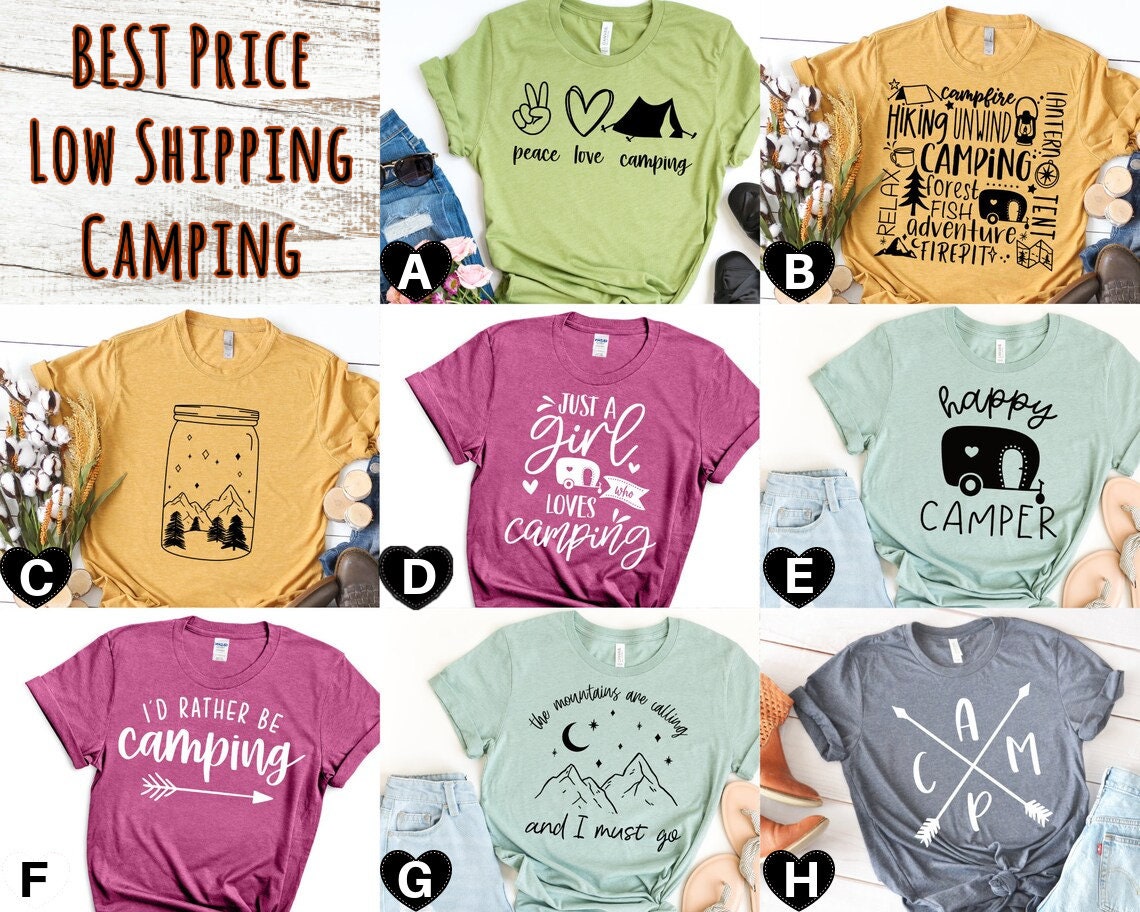 Camping T-Shirt Bundle - Camp shirt Tee - Summer vacation tee bundle Tshirt bundle - Adventure .