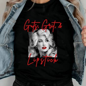 Country Grit T-Shirt with Guts and Lips Stick Design .