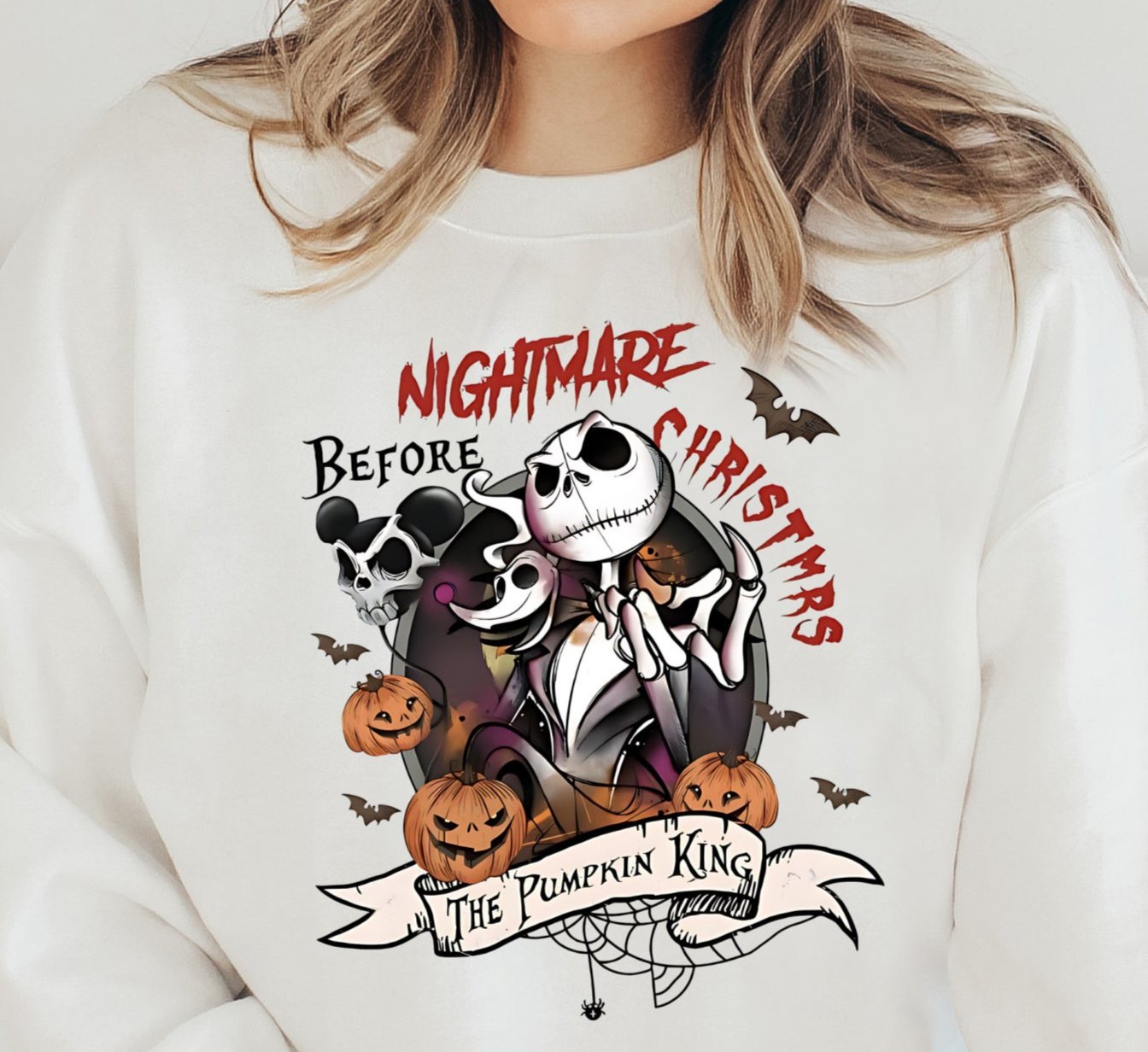 Sweatshirt T-Shirt Hoodie  Fall Halloween Night Mare Before Christmas