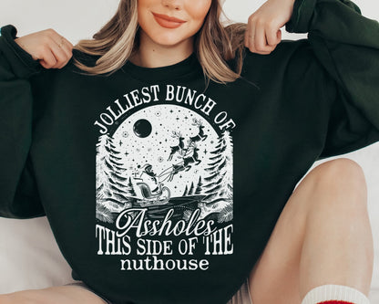 Sweatshirt Hoodie T-Shirt Christmas Jolliest Bunch Of Assholes Comes In 6 Colors