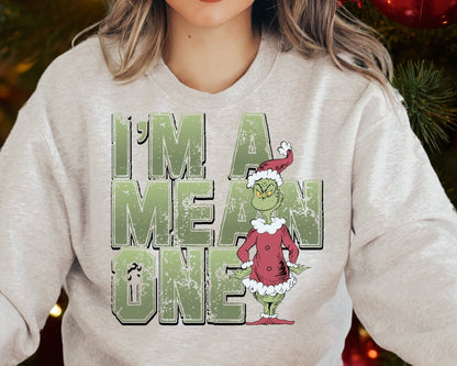 DTF Transfer Christmas Vintage I am A Mean One