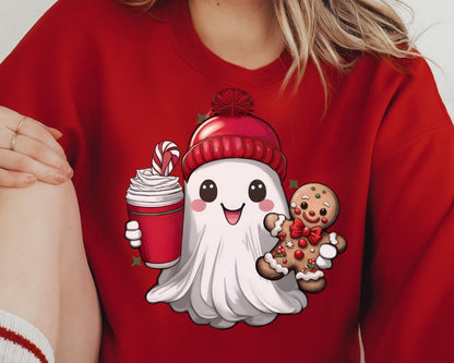 Sweatshirt Hoodie T-Shirt Christmas Ghost Ginger Bread Coffee