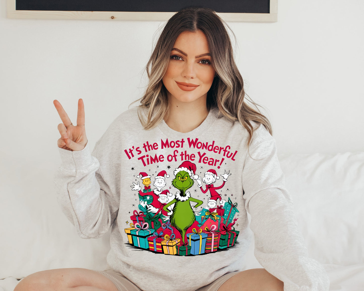 Sweatshirt Hoodie T-Shirt Christmas Grinchh Most Wonderful Time Of Year