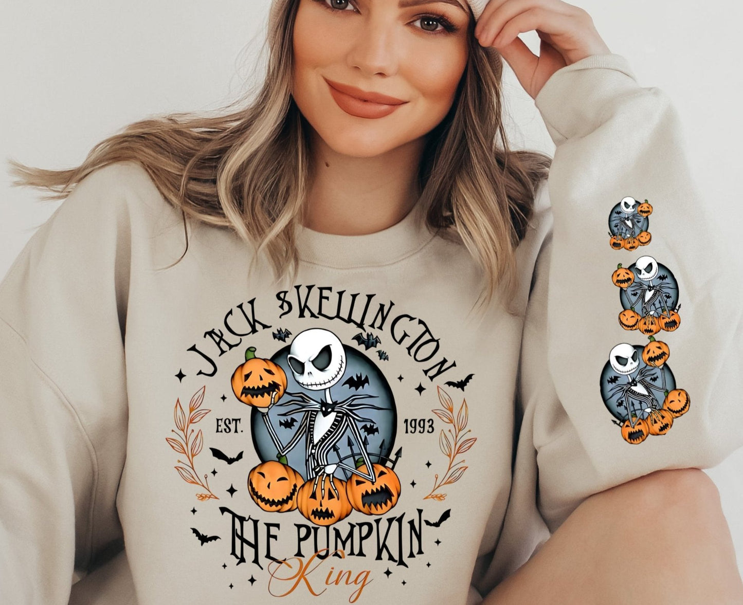 DTF Transfer Fall Halloween Jack The  Pumpkin King - Sleeve Print