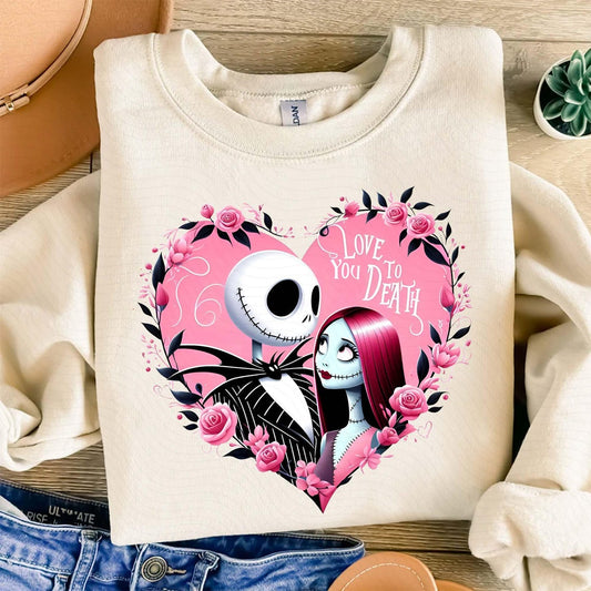 Sweatshirt T-Shirt Crewneck Valentines - Love You to Death Gothic Romance