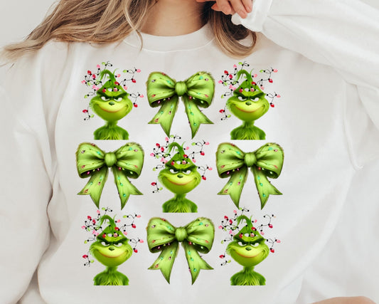 DTF Transfer Christmas Grinch W/ Bows