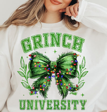 Sweatshirt Hoodie T-Shirt Christmas Grinch Bow With Lights #2