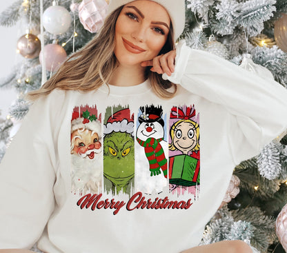 Sweatshirt Hoodie Or T-Shirt Christmas Vintage Merry Christmas