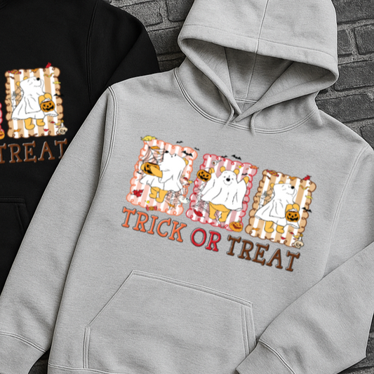 DTF Transfer Trick or Treat Ghost Halloween Hoodie