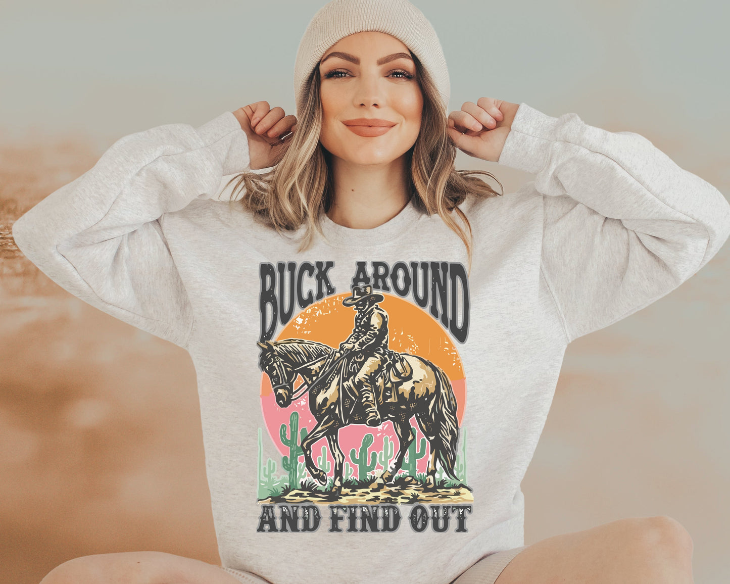 Western Summer T-Shirt and Sweatshirt Set - Stylish Buck Design - Perfect for Any Outdoorsman