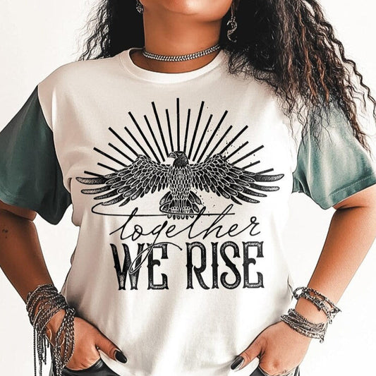 T-Shirt Sweatshirt Crew Together We Rise - Inspirational Eagle Design