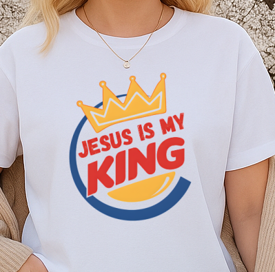 DTF Transfer – Jesus Is My King Christian Faith Design