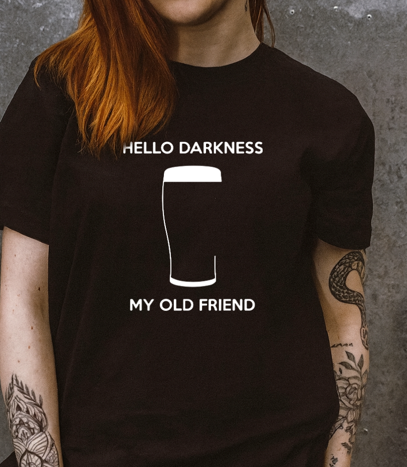 DTF Transfer Funny Beer Hello Darkness My Old Friend
