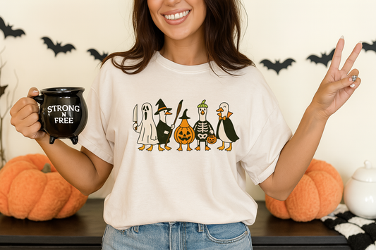 DTF Transfer Halloween Duck Squad Design – Spooky Goose Print