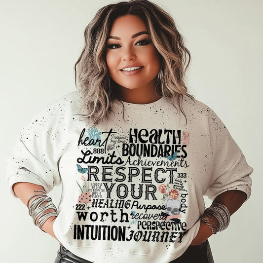 T-Shirt Tee Sweatshirt Crew Hoodie Respect Your Journey Motivational Design .