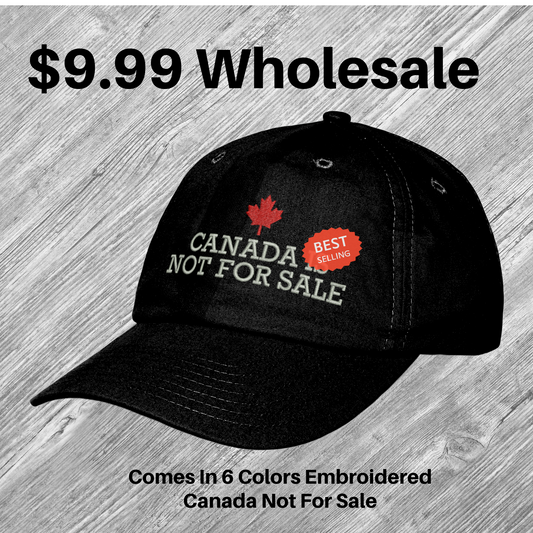 a canada hat with the words canada not for sale on it