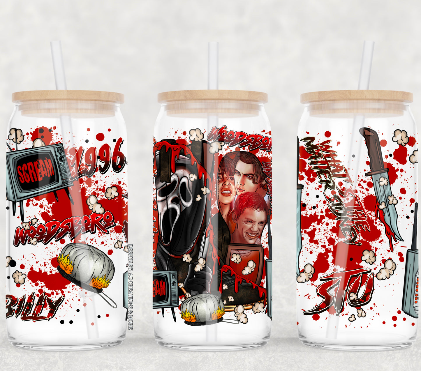 UV-DTF Cup Wrap Screamm Movie 1996 Woodsboro