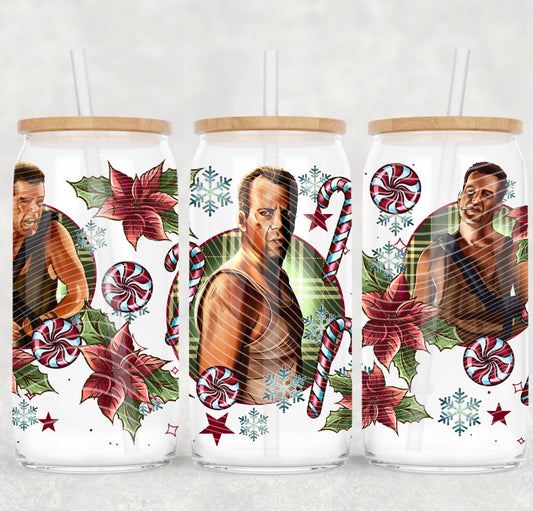 UV-DTF Cup Wrap – Die Hardd Christmas Action Wrap | Bruce Holiday Design
