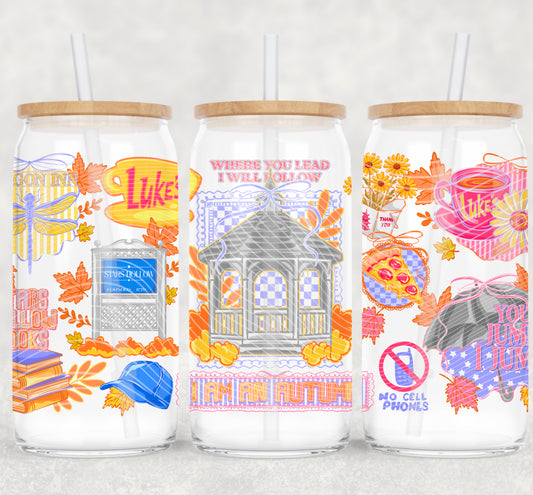 UV-DTF Cup Wrap Gilmoree Girls – Stars Hollow, Luke’s Diner, Autumn Vibe