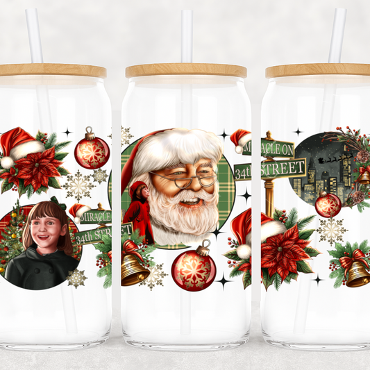 UV-DTF Miracle on 34th Street Wrap – Vintage Santa, Holiday Ornaments & Festive Scene