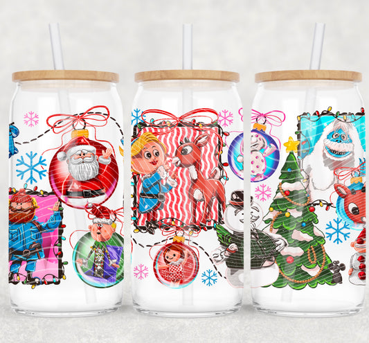 UV DTF Cup Wrap Rudolph Christmas Cartoon Characters