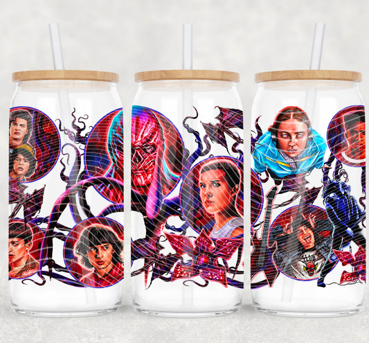 UV-DTF Cup Wrap Strangerr Things Characters and Vecnaa