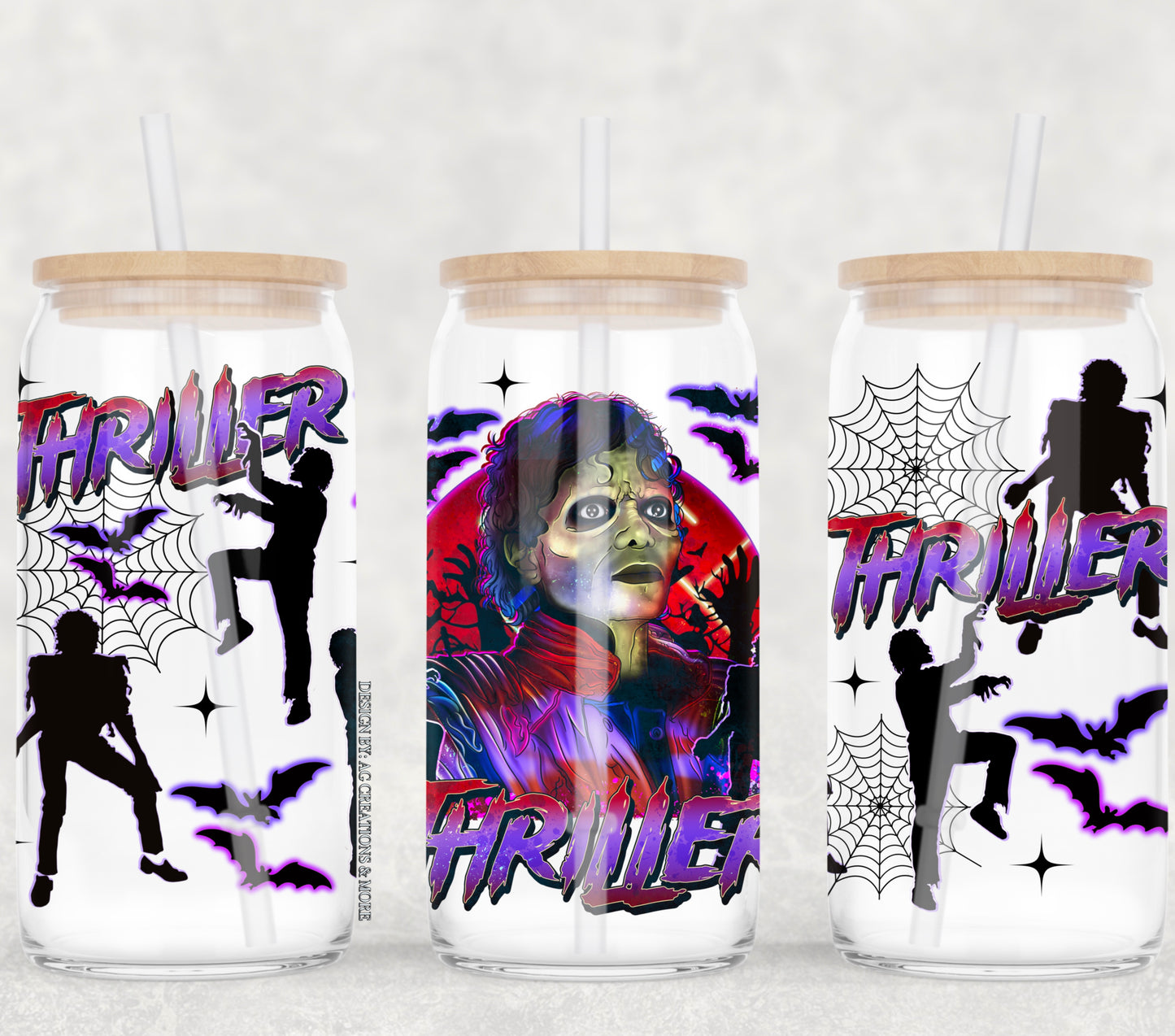 UV DTF Cup Wrap – Thriller Zombie Dance Halloween Tribute Design