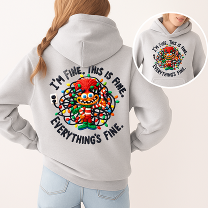 DTF Transfer – Claymation I’m Fine This Is Fine Christmas Lights