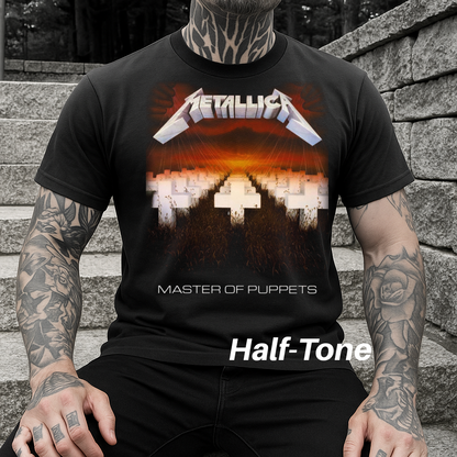 DTF Transfer Halftone  Vintage Rock Band