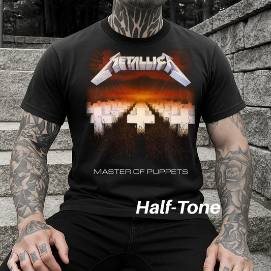 DTF Transfer Halftone  Vintage Rock Band