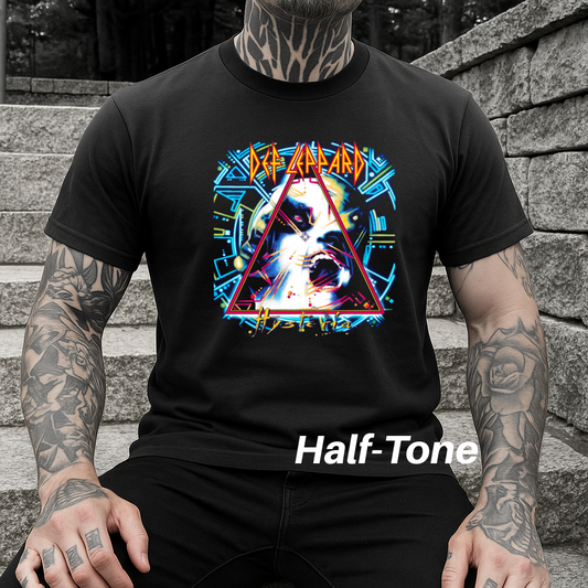 DTF Transfer Halftone  Vintage Rock Band Def