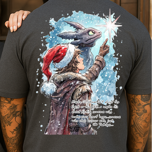 DTF Transfer Magical Winter Star with Boy & Dragon