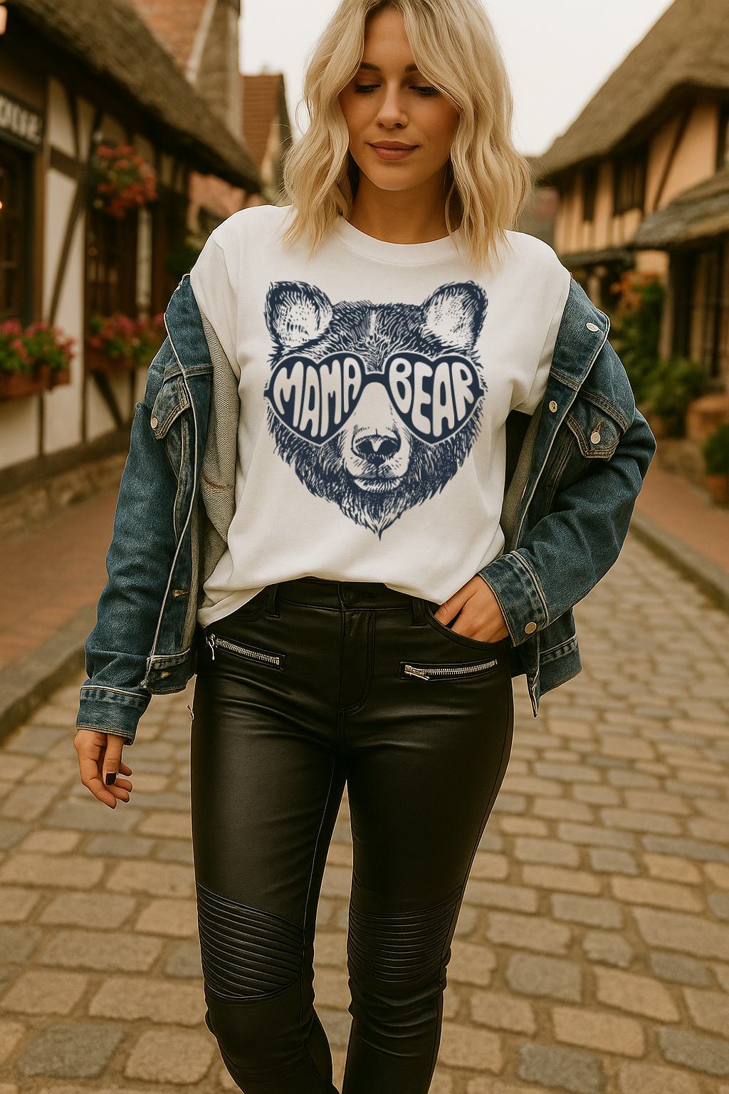 T-Shirt Crewneck Hoody Mama Bear Sunglasses – Bold Retro Bear