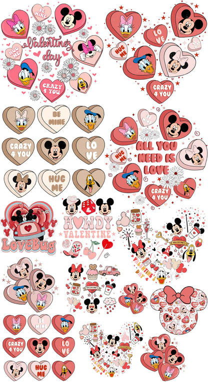 Premade Gangsheets DTF Valentines Mouse Designs